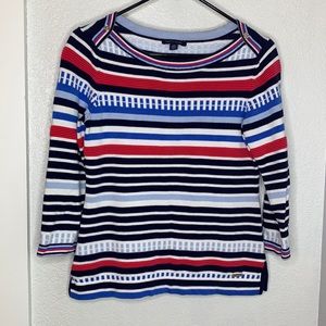 Tommy Hilfiger Striped Lightweight Sweater XS Coastal Parisian Nautical